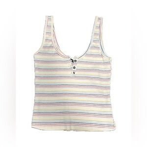 Forever 21 Women’s Rainbow Striped Crop Top